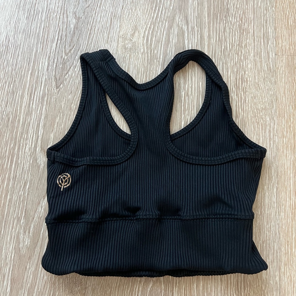 Year of Ours Black Ribbed Racerback Sports Bra - Picture 4 of 4